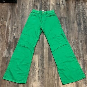 Anthropologie Vibrant Green Flare Jeans